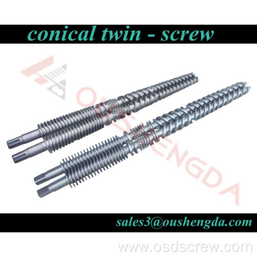 Bimetallic extrusion screw barrel for extruder machine 65/132 twin conical screw
